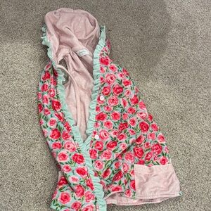 Floral Hooded Jacket with Ruffle Trim